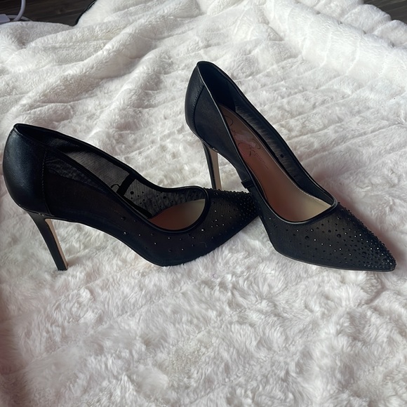 Jessica Simpson Black Sheer Crystal Heel - Picture 2 of 8